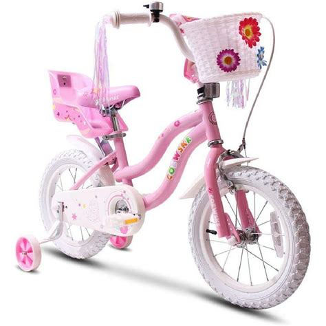 coewske princess kids bike   girls bicycle  training wheels pink walmartcom