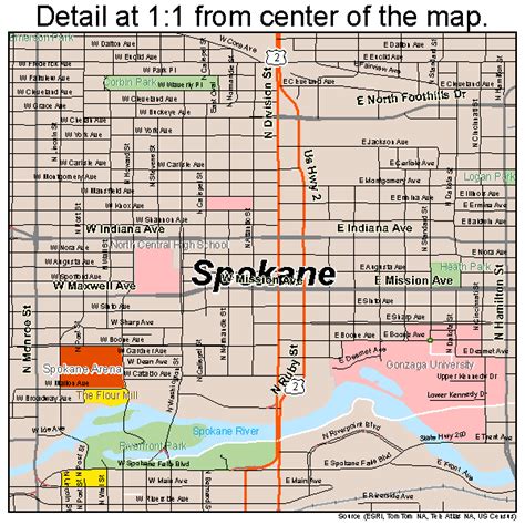 spokane washington street map