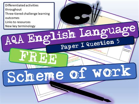aqa english language paper  question  scheme  work teaching resources