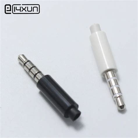 pcs mm  pole stereo plug repair headphone male plugs  rubber tail headset connector