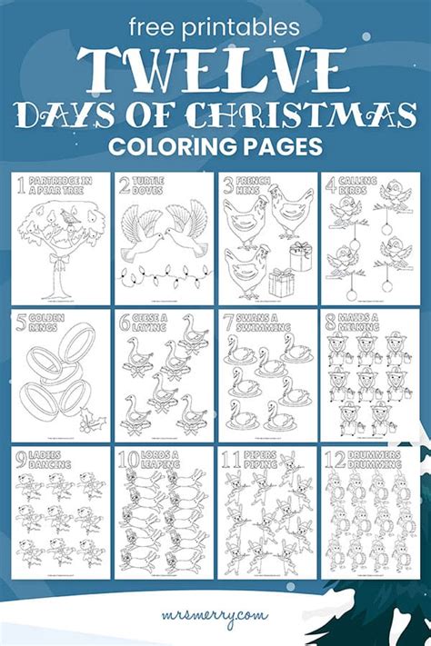 days  christmas coloring pages  kids