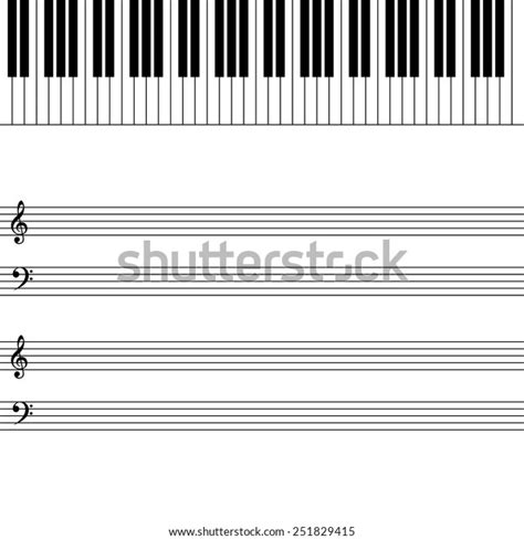 illustration piano key blank  sheet stock vector royalty