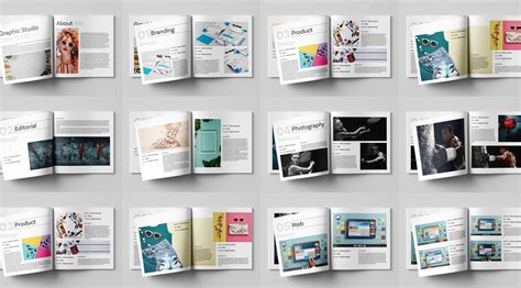 square graphic design portfolio indesign template