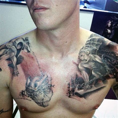 gargoyle tattoo designs  men stone statue ideas
