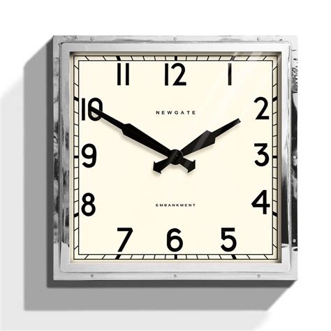 embankment clock stainless steel cm   newgate clocks