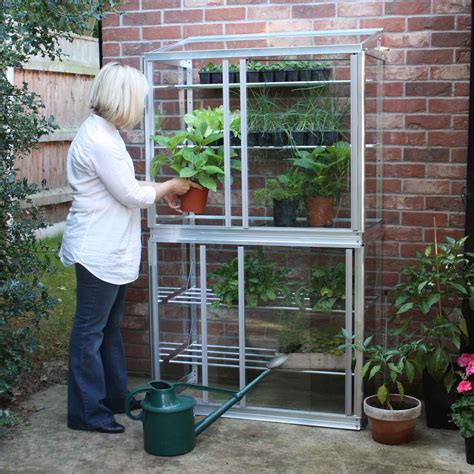 superior lean  double mini greenhouse harrod horticultural uk