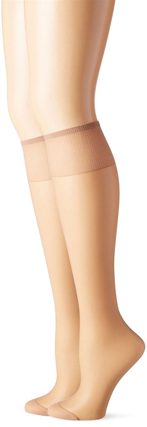 hanes silk reflections silky sheer knee high rt in natural lyst