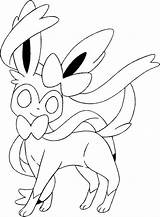 Coloring Pages Pokemon Sylveon Eevee Evolutions Eve Sketch Colouring sketch template