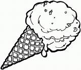 Coloring Ice Cream Pages Cone Printable Cookie sketch template