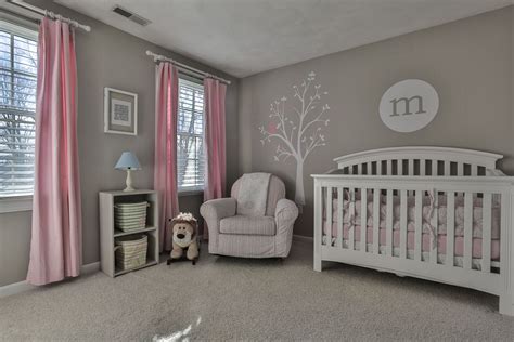 Pink And Gray Nursery I Like The Light Gray Walls With