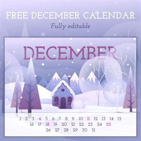 december printable calendar masterbundles