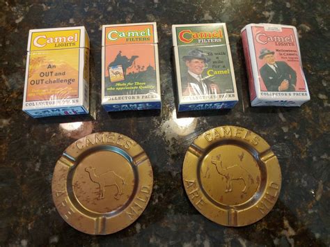 4 camel lights cigarette soft empty collector s packs and 2 gold red