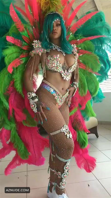rihanna sexy at the carnival in barbados aznude