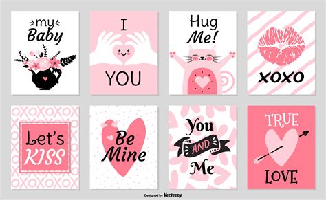 cute valentine cards vector  vector art  vecteezy