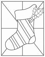 Stained Glass Patterns Christmas Stocking Pattern Printable Designs Mosaic Templates Coloring Projects Beginners Christmass Printables Ornaments Print Beginner Easy Windows sketch template