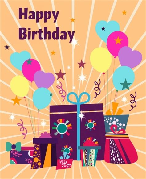 birthday card cover background eventful style giftboxes icons vectors