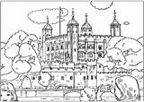 London Coloring Tower Pages Kingdom United sketch template