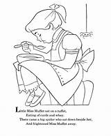 Coloring Nursery Miss Little Rhymes Muffet Pages Rhyme Goose Mother Printables Kids Printable Colouring Preschool Bluebonkers Sheets Color Clipart Getcolorings sketch template