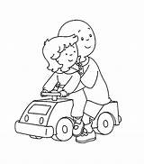 Caillou Coloring Rosie Car Kidsworksheetfun sketch template