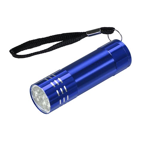 led mini aluminum flashlights  lanyard aaa batteries  included white light blue