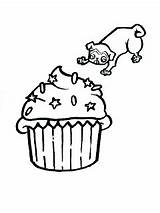 Coloring Pug Pages Printable Cupcakes Pugs Gift Special Click sketch template