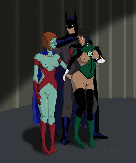 Batman X Miss Martian And Green Lantern By Rysujoncyogur