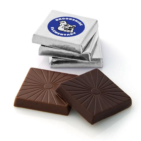 foiled  chocolate squares   company logo