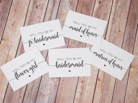 bridesmaid proposal cards set instant  printable etsy