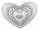 Heart Coloring Mandala Pages Visit Color sketch template