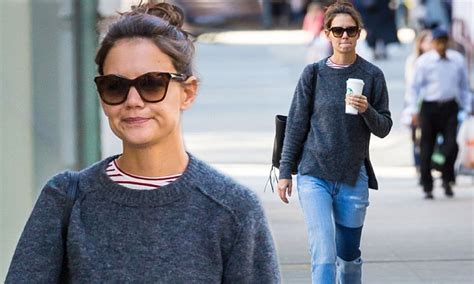 Katie Holmes Cuts A Casual Figure In Cropped Denim In Nyc