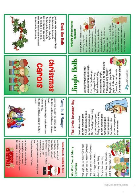 printable christmas carols booklet  printable