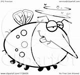 Drunk Outlined Mosquito Chubby Clipart Cartoon Cory Thoman Coloring Vector 2021 sketch template