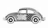 Vw Beetle Zentangle Car Drawings Pages Sketchbook Colouring Choose Board Doodle Beetles sketch template