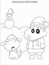 Coloring Shin Chan Shinchan Pages Kids Henry Added Snowman Print Cartoon Comments Leave sketch template