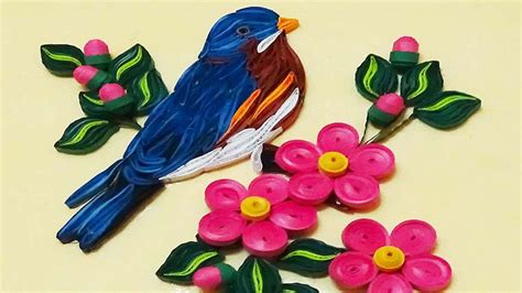 Quill Bird How To Make Beautiful Blue Bird Paper Quilling Art Youtube