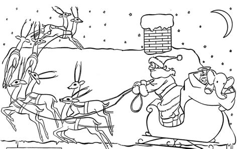 santa  sleigh coloring pages   print