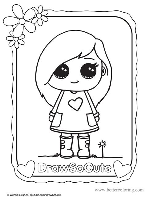 draw  cute girl coloring pages  printable coloring pages