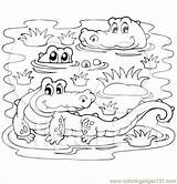 Coloring Swamp Crocodiles Pages Cartoon Colouring Kids Sheets Vector Alligator Printable Illustration Clipart Visekart Royalty Dock Print Choose Board Croc sketch template