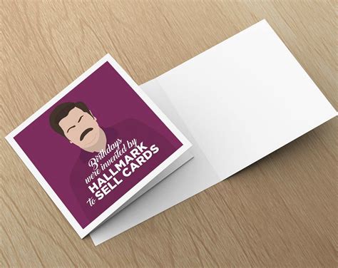Ron Swanson Birthday Card Parks And Recreation Card Parks Etsy Uk