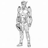 Cyberpunk Grebo Enforcer Militech sketch template