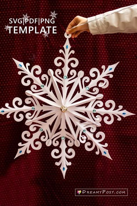Easy 3d Snowflake Template And Tutorial Giant And Small Sizes