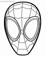 Morales Spiderman Spider Mask Coloriage Masker Verse Ausmalbilder Masks Maske Maska Coloringoo Colorings Avengers Spiderverse Imprimé Drucken sketch template