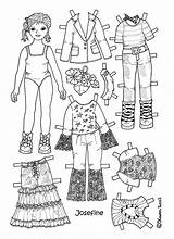 Paper Doll Josefine Karen Dolls Colour sketch template