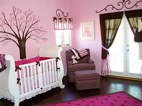 full pink color girl baby room ideas decorate