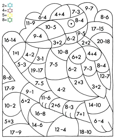 multiplication facts coloring sheets color  number printable