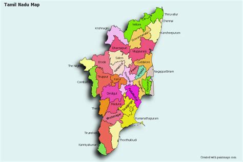 create custom tamil nadu map chart    map maker color
