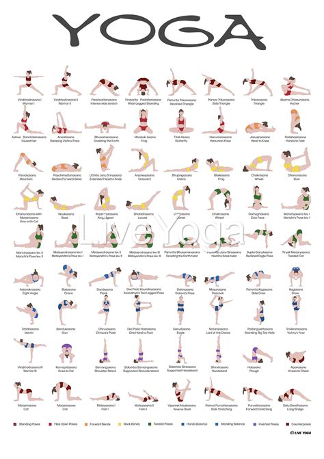 printable yoga poster hatha yoga asanas educational poster
