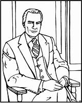 Ford Gerald Coloring Pages President Purplekittyyarns sketch template