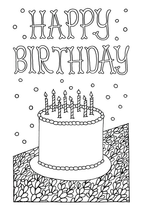 happy birthday coloring card luxury coloring pages for happy birthday