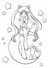 Sailor Moon Lineart Deviantart Cheila Coloring Pages Manga Adult Cute sketch template